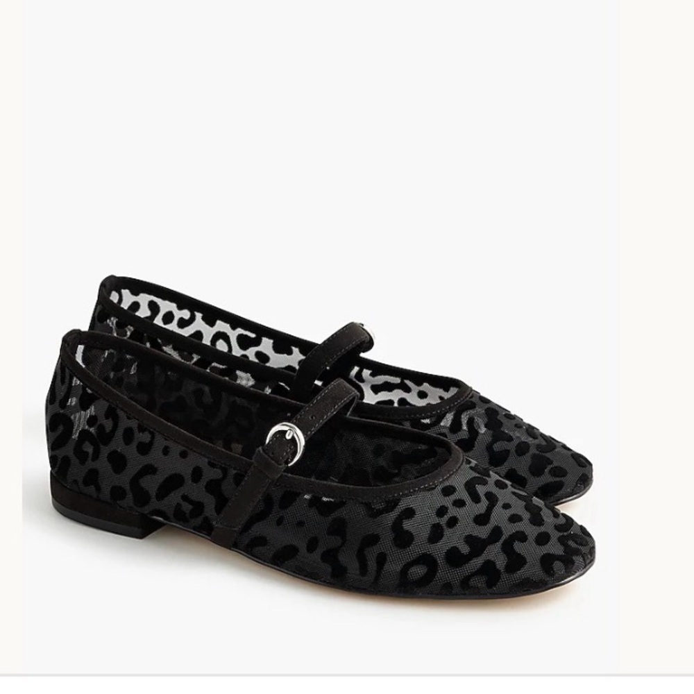 J. Crew Factory Black Leopard Flats